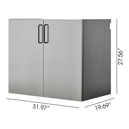 Astro Series - Wall Mounted Base Door Storage Cabinet - Metallic Gray