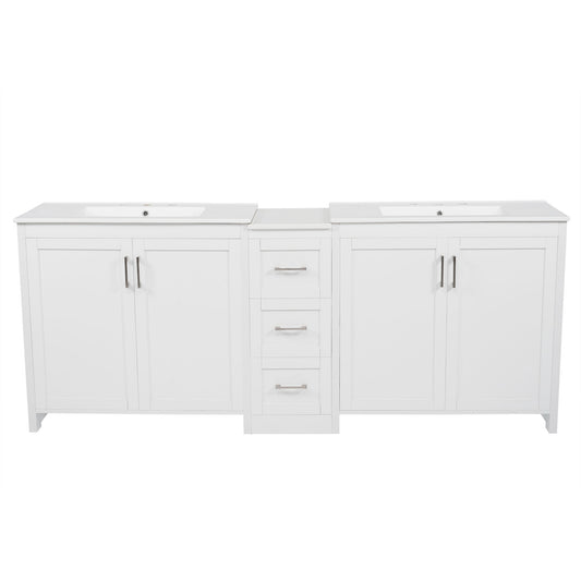 Double Sink Bathroom Vanity With Quartz Countertop