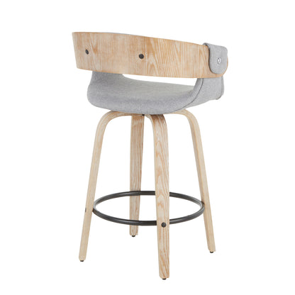 Elisa - Farmhouse Counter Stool (Set of 2) - Gray