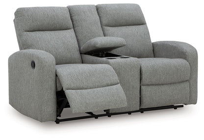 Gauntlet - Double Recline Loveseat With Console - Sterling