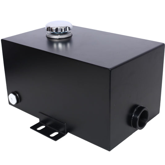 Heavy Duty 5 Gallon Steel Hydraulic Fluid Reservoir Tank With Mounting Foot, 14 Gauge - Black
