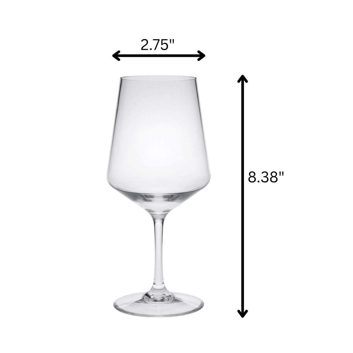 Leadingware Unbreakable Tritan Wine Glass Set, 18Oz, Bpa Free, 4 Piece - Clear