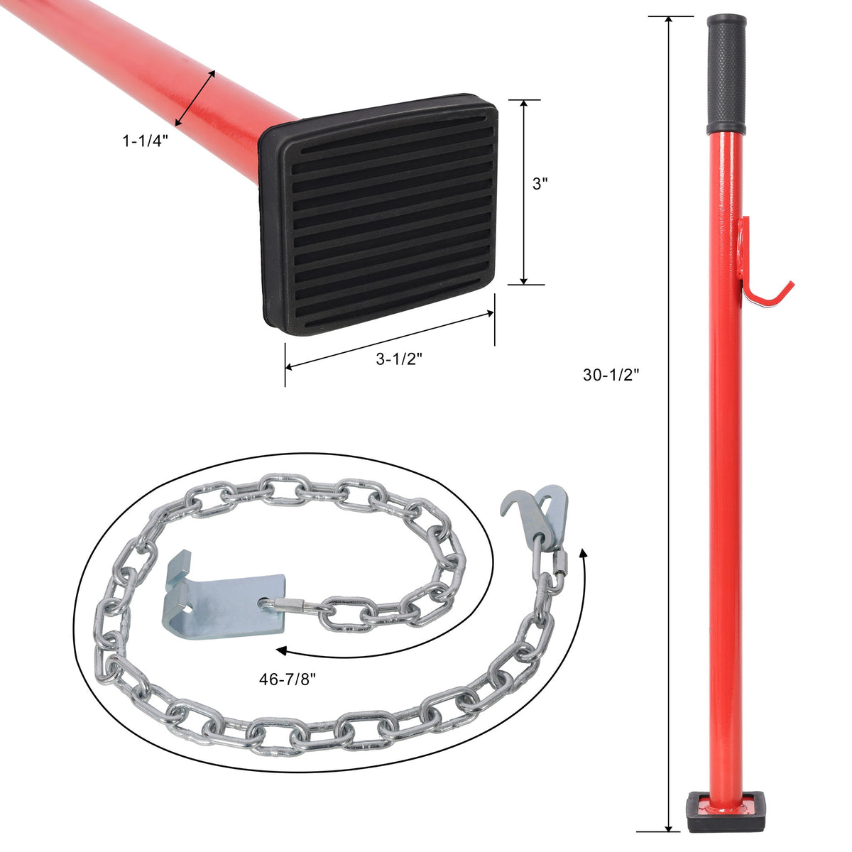 Universal Pulling Stick Tool For Car Repair Body Dent Fix - Red