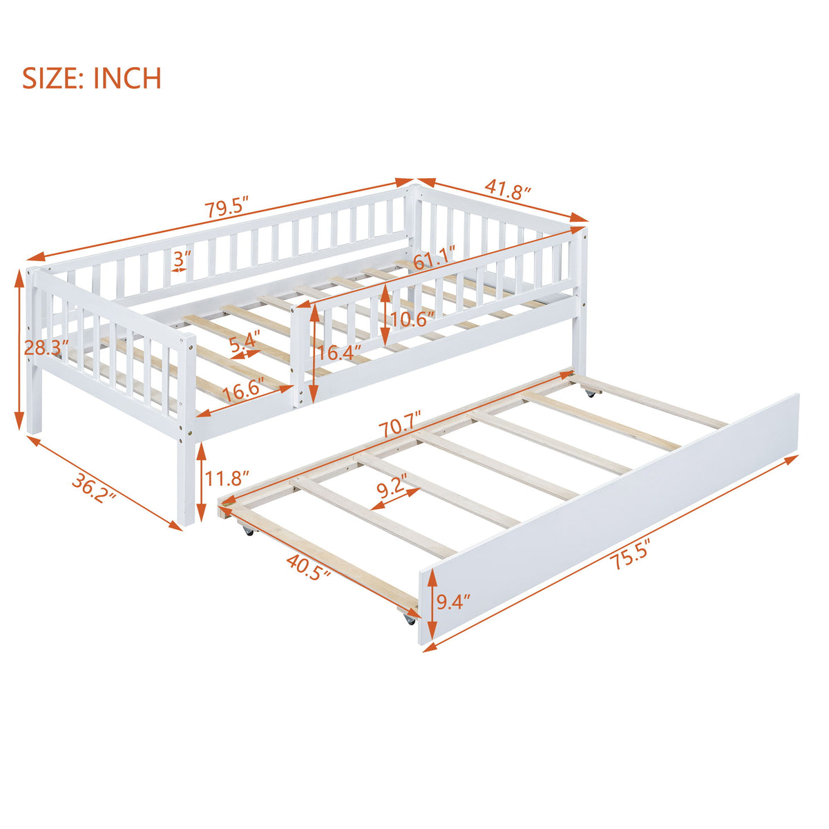 Multi Functional Wooden Daybed Bed