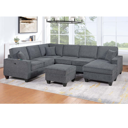 5 Piece Sectional Set With Left Arm Loveseat With USB Port