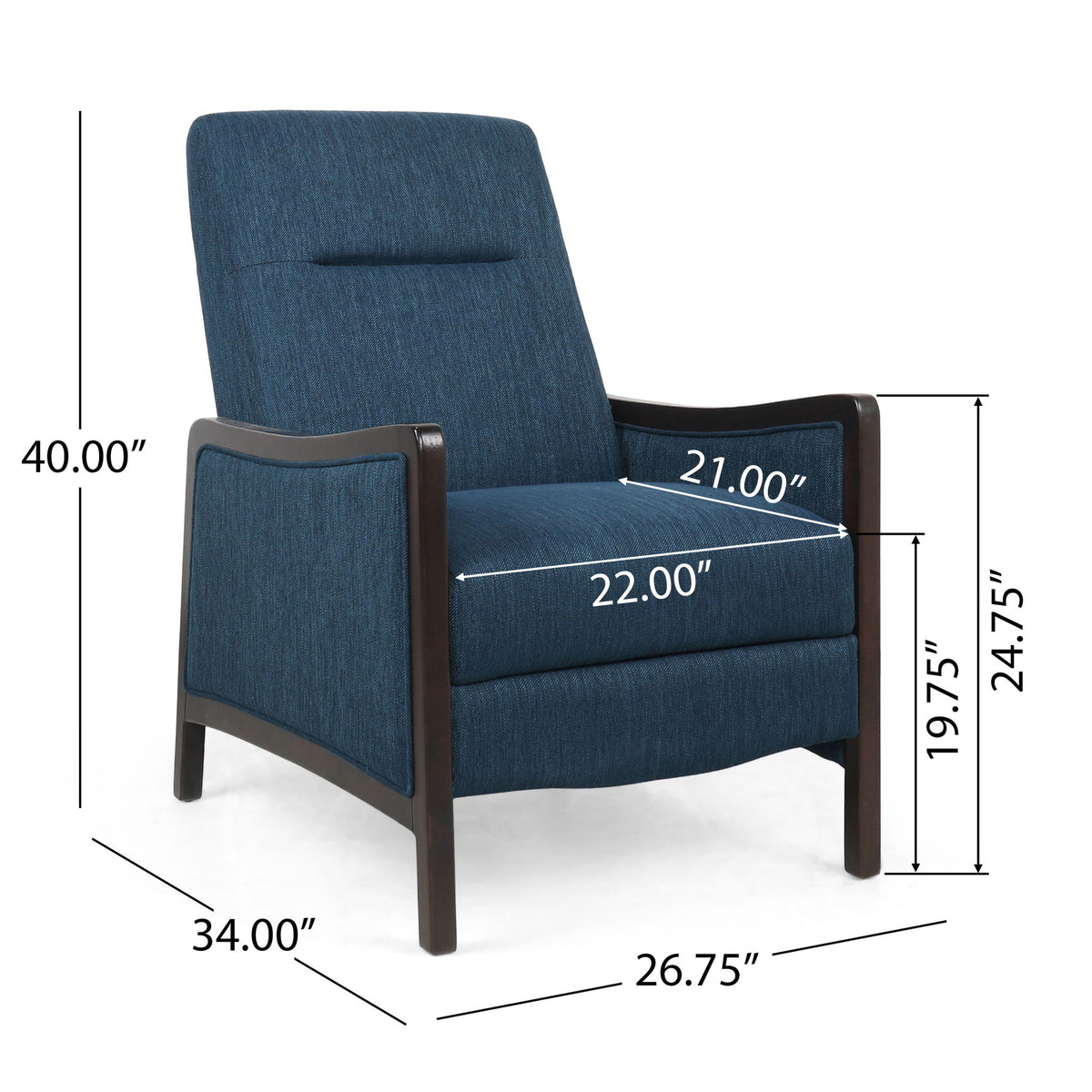 Drury - Contemporary Fabric Upholstered Pushback Recliner