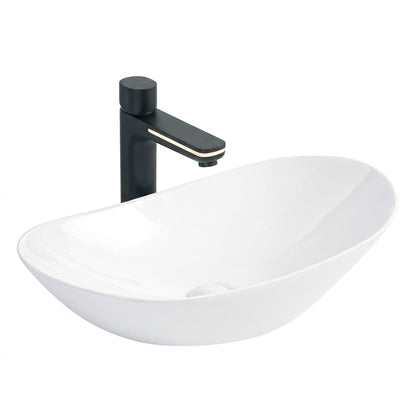 Oval Vessel Bathroom Sink Bowl - White