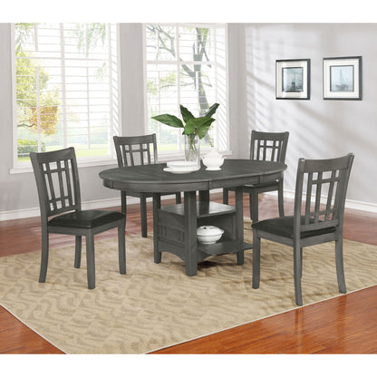 Ingall - 5 Piece Set With Storage Table And Upholstered Chairs - Medium Gray