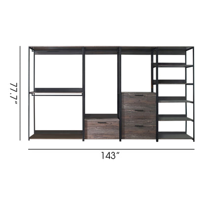 Monica - Walk-In Closet System, Extra Storage Space - Rustic