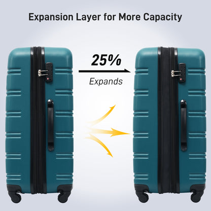 3 Piece Luggage Set Hardside Spinner Suitcase With TSA Lock