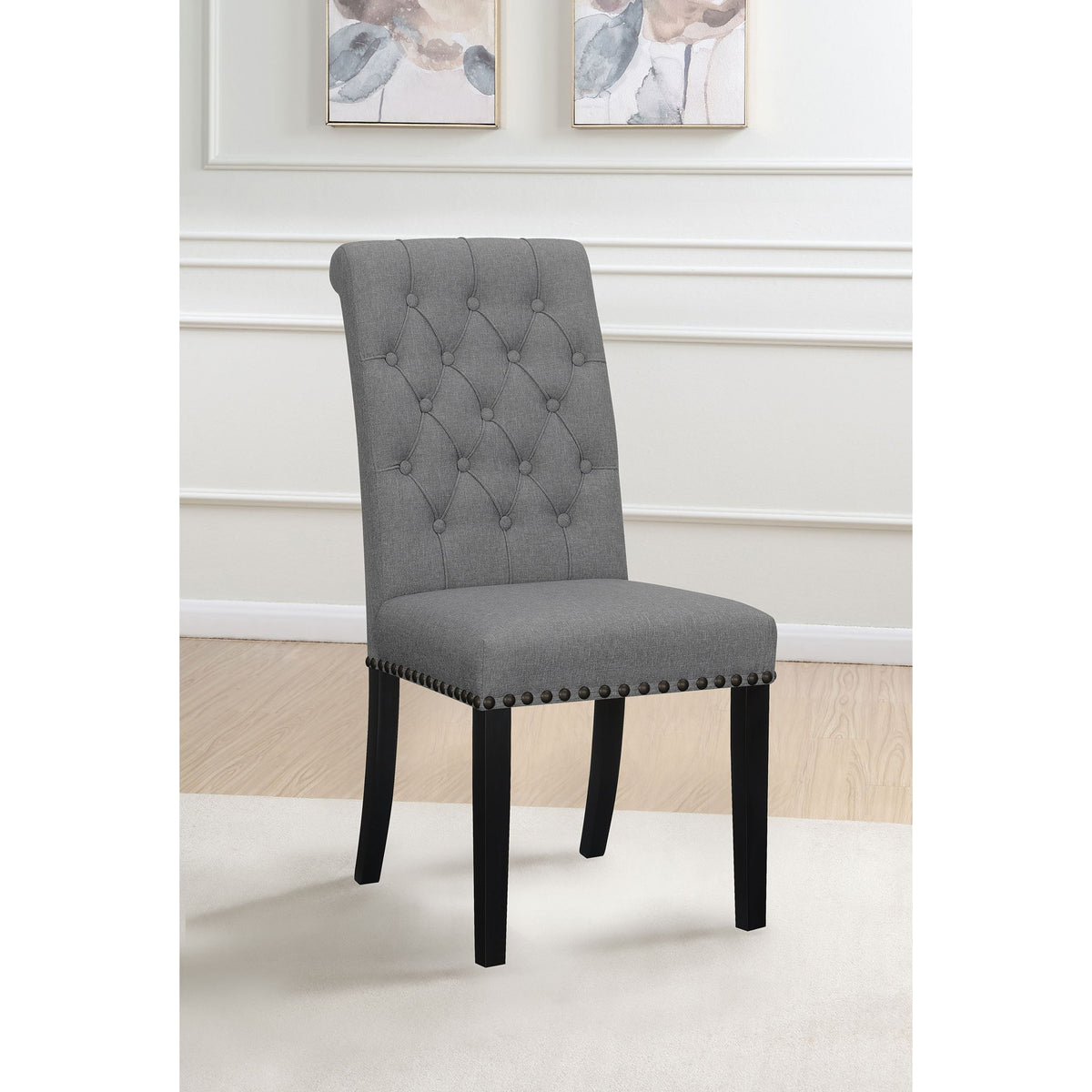 Tufted Rolled Backrest Side Chairs (Set of 2)