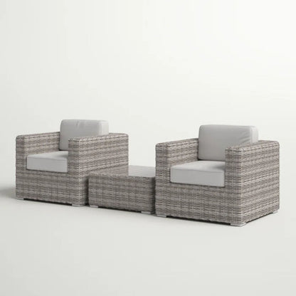 2 Person Seating Set With Cushions - Gray / Gray Mix