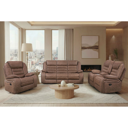 Lucius - Reclining Sofa With Manual Recline - Brown