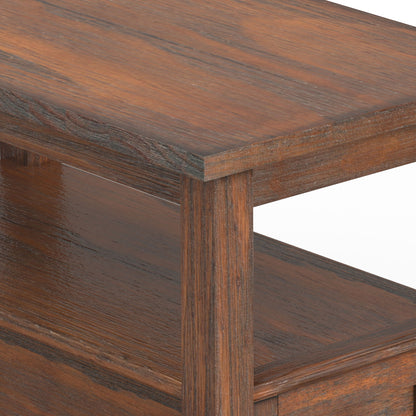 Warm Shaker - Narrow Side Table - Distressed Charcoal Brown