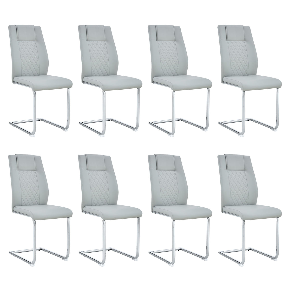 Modern Dining Chairs With Padded Seat, Metal Legs