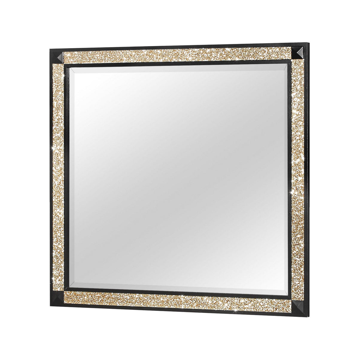 Lively - Mirror With Glitter Detail - Black