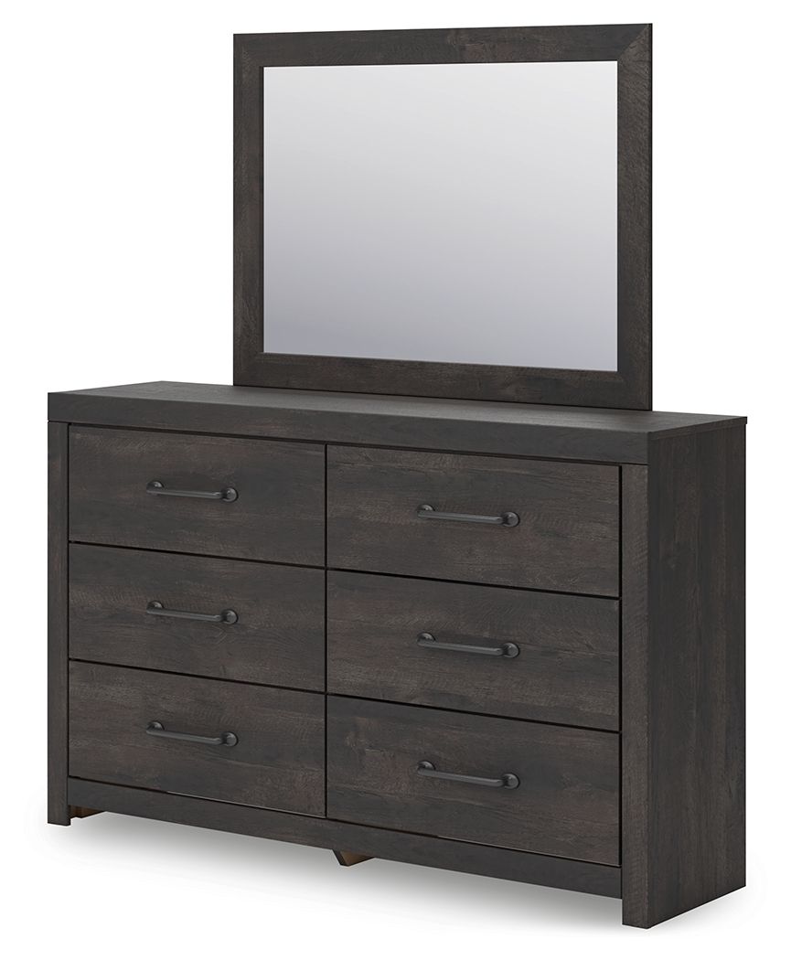 Hollivern - Dresser And Mirror - Dark Gray