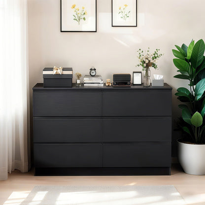 6 Drawer Dresser With Spacious Countertop And Concealed Handles