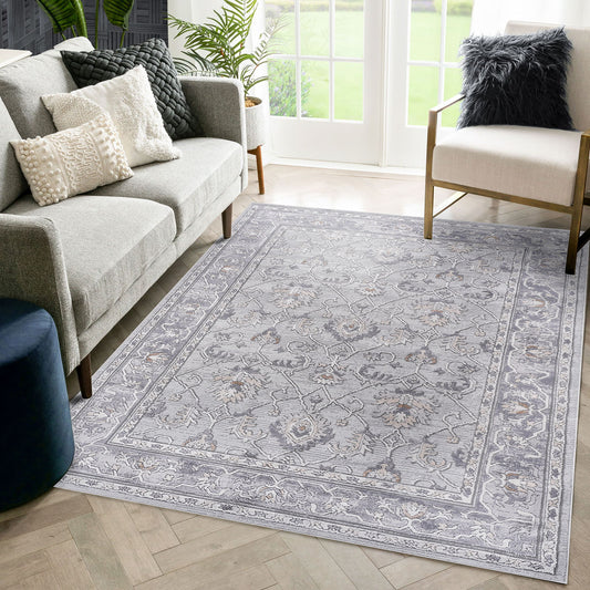 Marfi - 6' X 9' Oriental Area Rug - Ivory / Gray