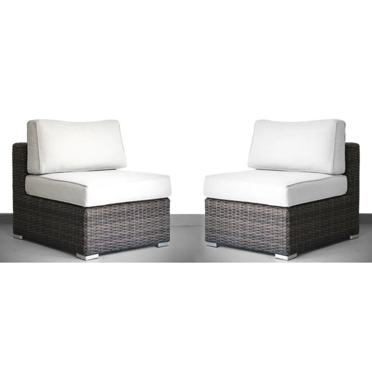 Seating Set With Cushions Handcrafted Wicker Design