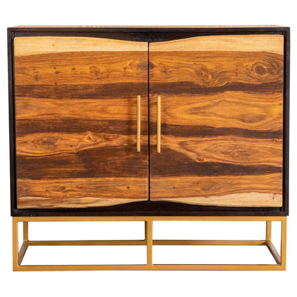 Denali - 2 Door Accent Cabinet With Variegated Grain Doors And Soft Base - Walnut