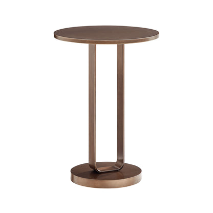 Tareel - Round Accent Table With Open Oval Pedestal - Antique Bronze