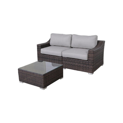 Outdoor Wicker Conversation Set With Cushions, All Weather