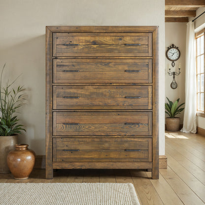 5 Drawer Chest With - Brown