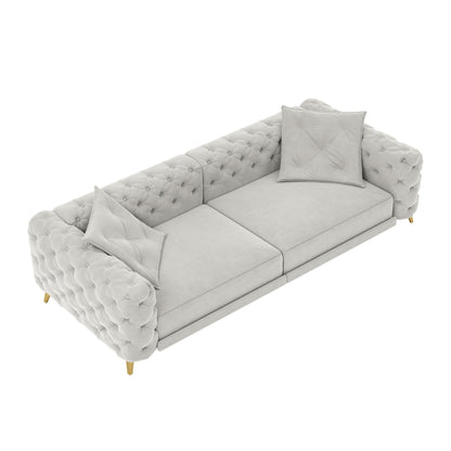 3 In 1 Convertible Sleeper, Deep Seat Pull Out Sofa Bed, Button Tufted