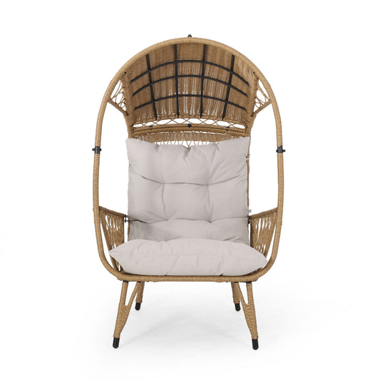 Outdoor Wicker Standing Basket Chair With Cushion