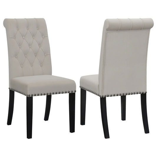 Tufted Rolled Backrest Side Chairs (Set of 2)