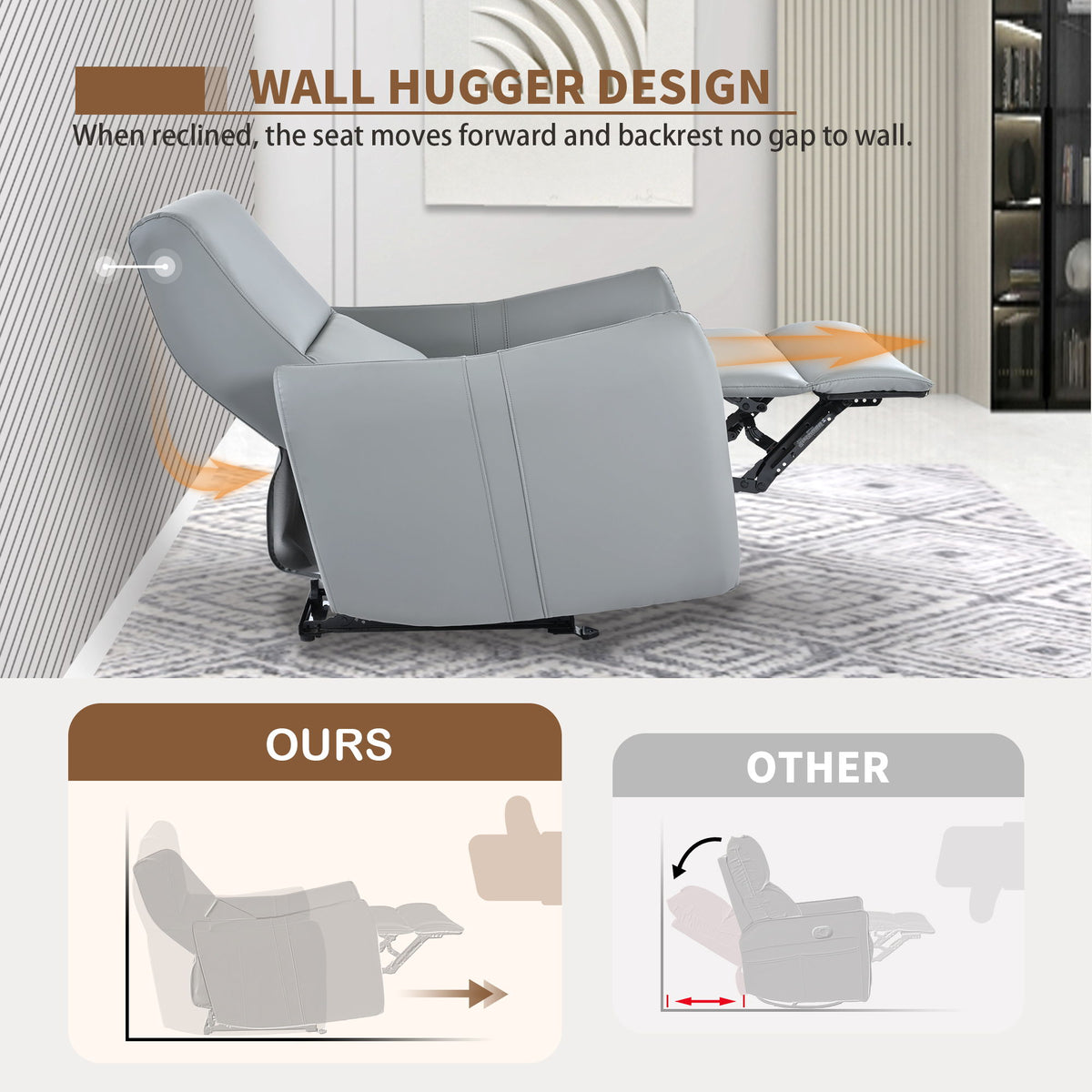 Wall Hugger Power Recliner Chair With USB Port (Type-C)