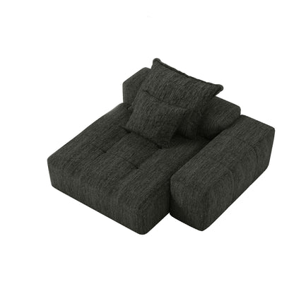 Modern Oversized Modular Sectional Sofa, Sparkling Fabric Soft Cushion Sofa With 2 Pillows