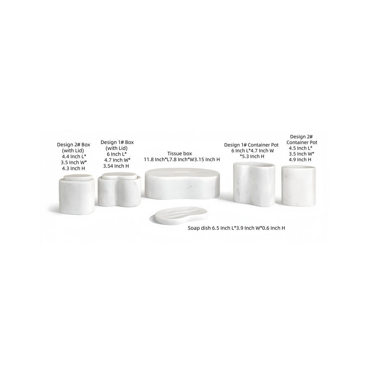 Elegant Natural Marble Bathroom Accessories Set