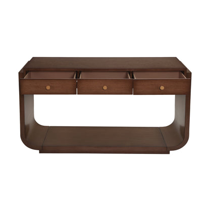 Console Table With 3 Drawers, Display Shelf