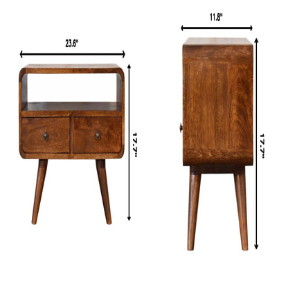 Solid Wood Curved Media Unit