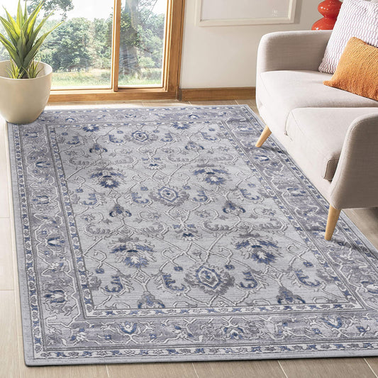 Marfi - 8' X 10' Oriental Area Rug - Gray / Blue