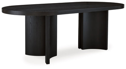 Rowanbeck - Oval Dining Room Table - Black