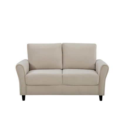 Patricia - Curved Arm Loveseat Sofa - Ivory