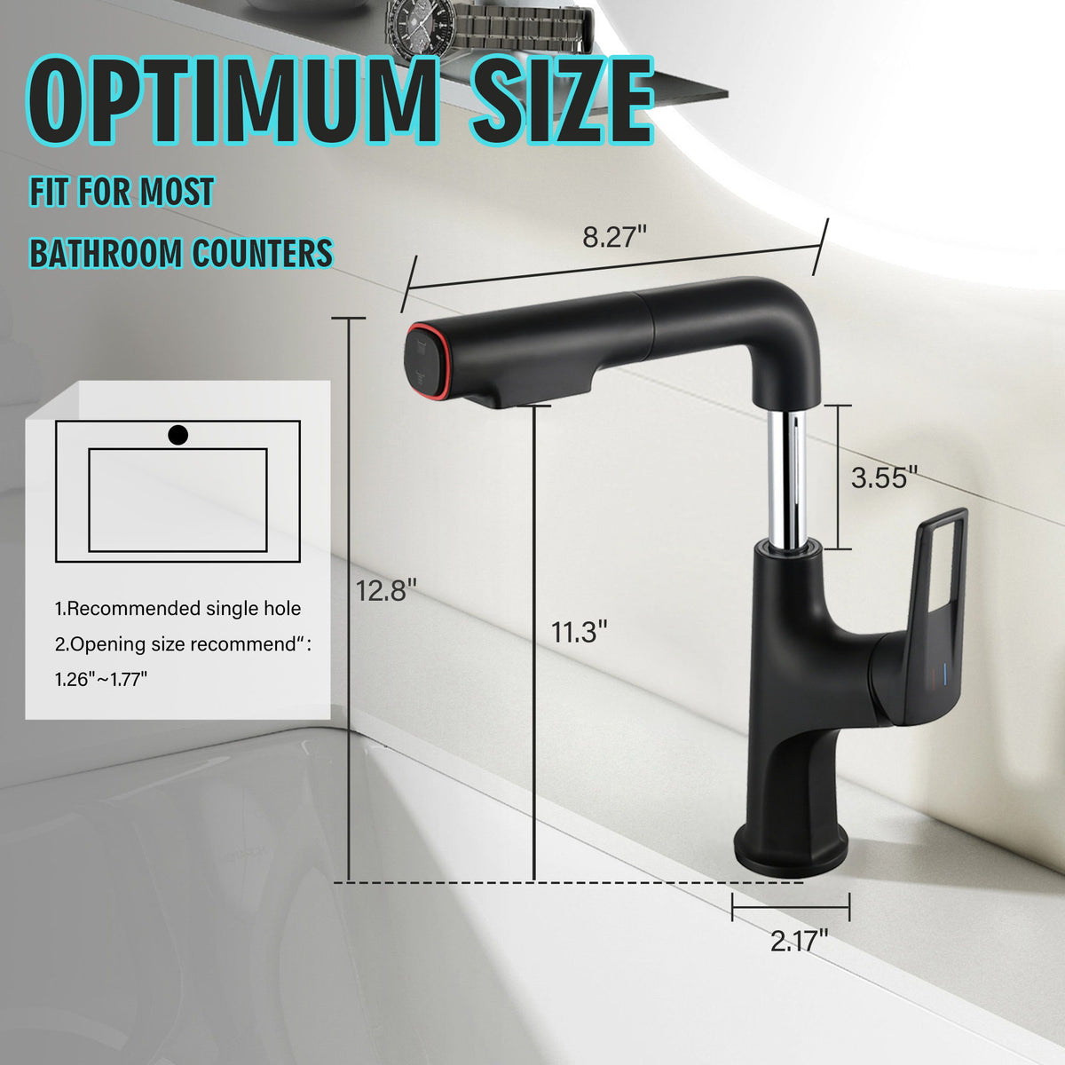 Pull Down Vessel Faucet With Lift Spout & Dual Spray Modes