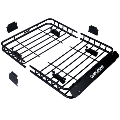 Motoring Rooftop Cargo Carrier Basket Steel, Universal Fit Roof Rack