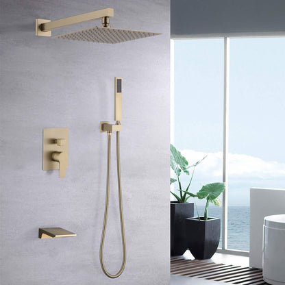 Modern 10" Wall Mounted Rainfall Shower Head System