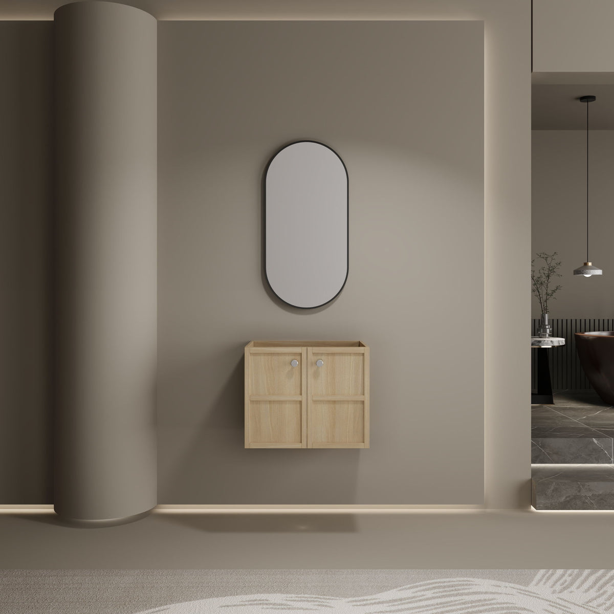 Modern Wall Mounted Bathroom Vanity With Soft Closing Doors