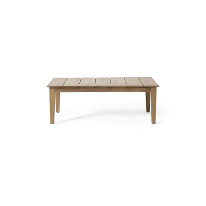 Outdoor Coffee Table With Slat Panel Top - Light Brown