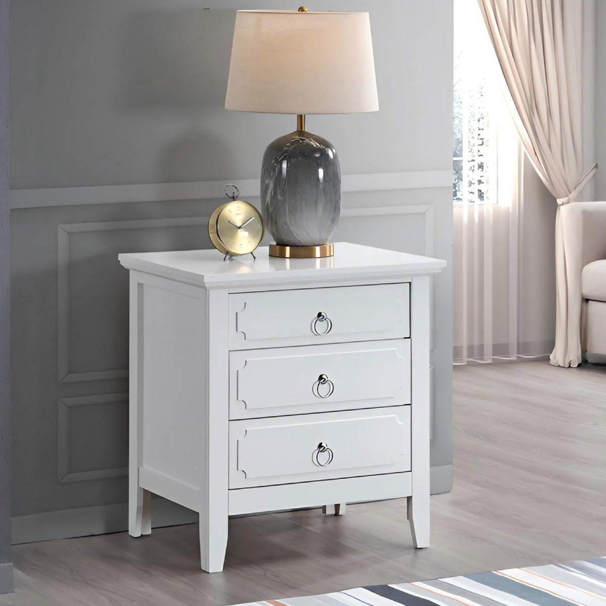 Hammond - 3 Drawer Nightstand - White