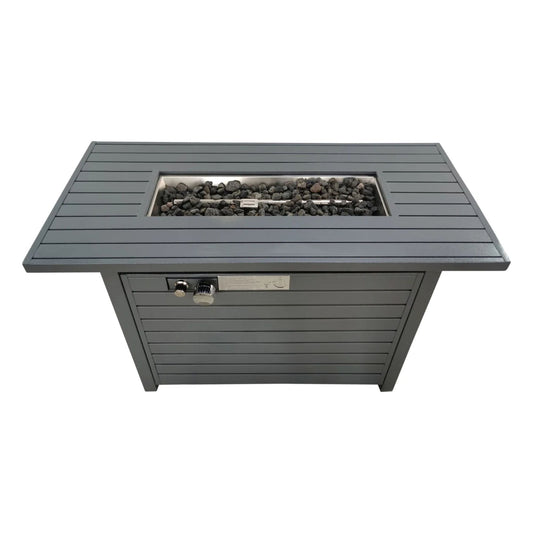 Propane Outdoor Fire Pit Table With Lid High-Quality Materials - Gray
