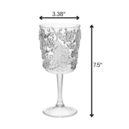Paisley Acrylic Wine Glasses (Set of 4)
