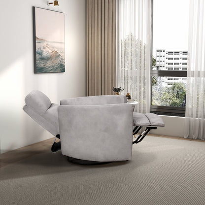 Lawson - Swivel Glider Suede Recliner Chair - Gray
