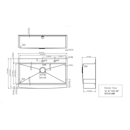Modern Farmhouse, Drop In Workstation Kitchen Sink With Apron Front