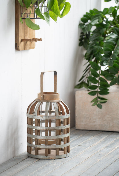 Decorative Lantern With Handle, Wooden Lantern For Indoor Outdoor, Home Garden Wedding
